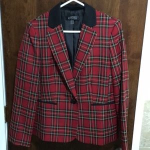 Kasper Scotch Plaid Red & Black Jacket Size 10